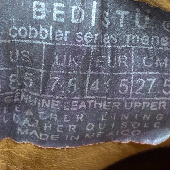 Bed Stu Men’s Lita Tan Distressed Leather Wingtip Oxford Size US 8.5 - Picture 10 of 11